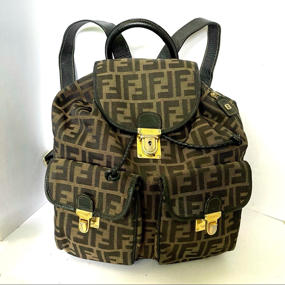 FENDI Zucca FF Soft Shell Canvas Backpack